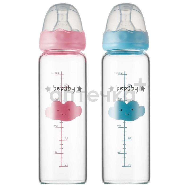 Bebaby Бутылочка стеклянная для кормления арт.R-05B/240