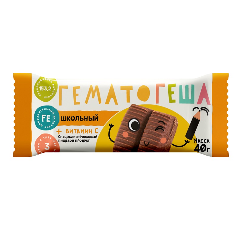 Гематогеша (школьный  плитка по 40 г )