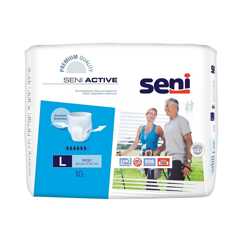 Seni ACTIVE large Трусики впитывающие д/взрослых, страдающих недержанием №10