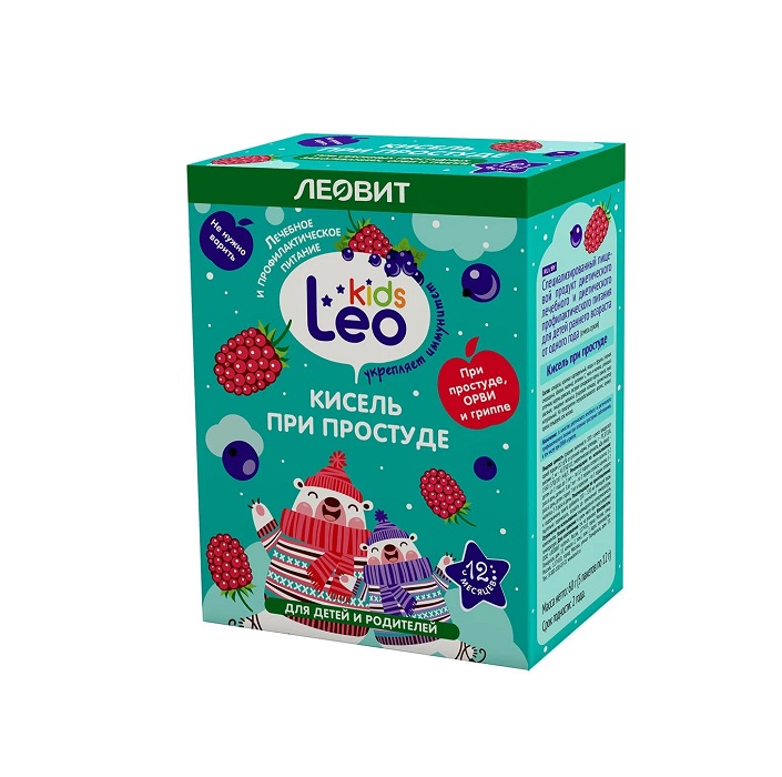 Leo Kids  (Кисель при простуде  спец. пищ. продукт диет. леч. и диет. профилакт. питания д/детей раннего возраста от одного года 60 г (5 пак. по 12 г) )