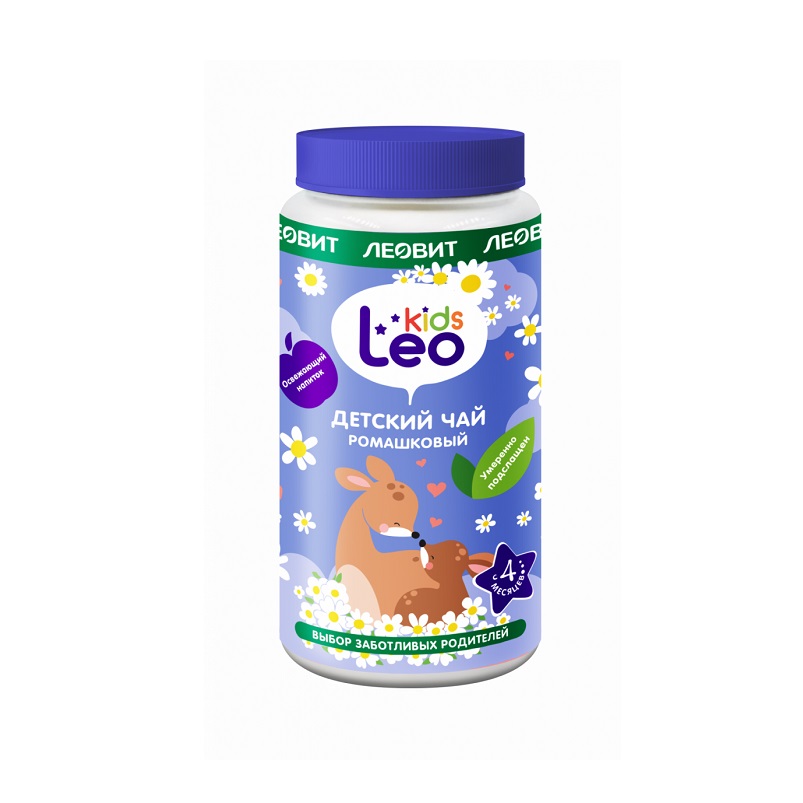 Leo Kids  (Чай Ромашковый  Продукт дет. питания д/детей раннего возраста, продукт прикорма, сухой гранул. быстрораст. банка 200г )