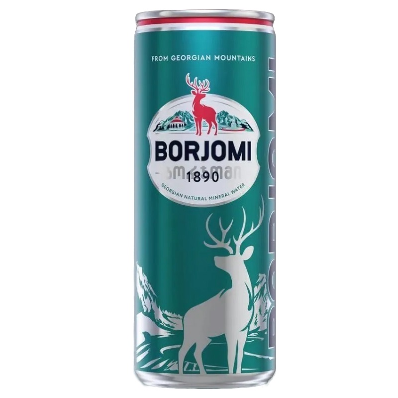 Вода минеральная природная  (Боржоми питьевая леч.-стол. гидрокарбонатная натриевая газ.   0,33 л алюмин.банка )