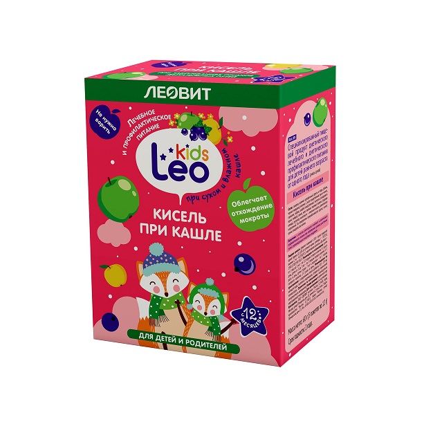 Leo Kids  (Кисель при кашле спец. пищ. продукт диет. леч. и диет. профилакт. питания д/детей раннего возраста от одного года 60 г (5 пак. по 12 г) )