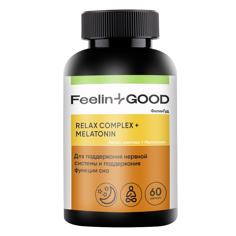 FeelinGood Релакс комплекс+Мелатонин, 60 капсул