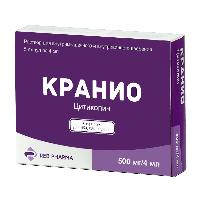 КРАНИО (раствор для внутривенного и внутримышечного введения 1000мг/4мл амп №5х1)