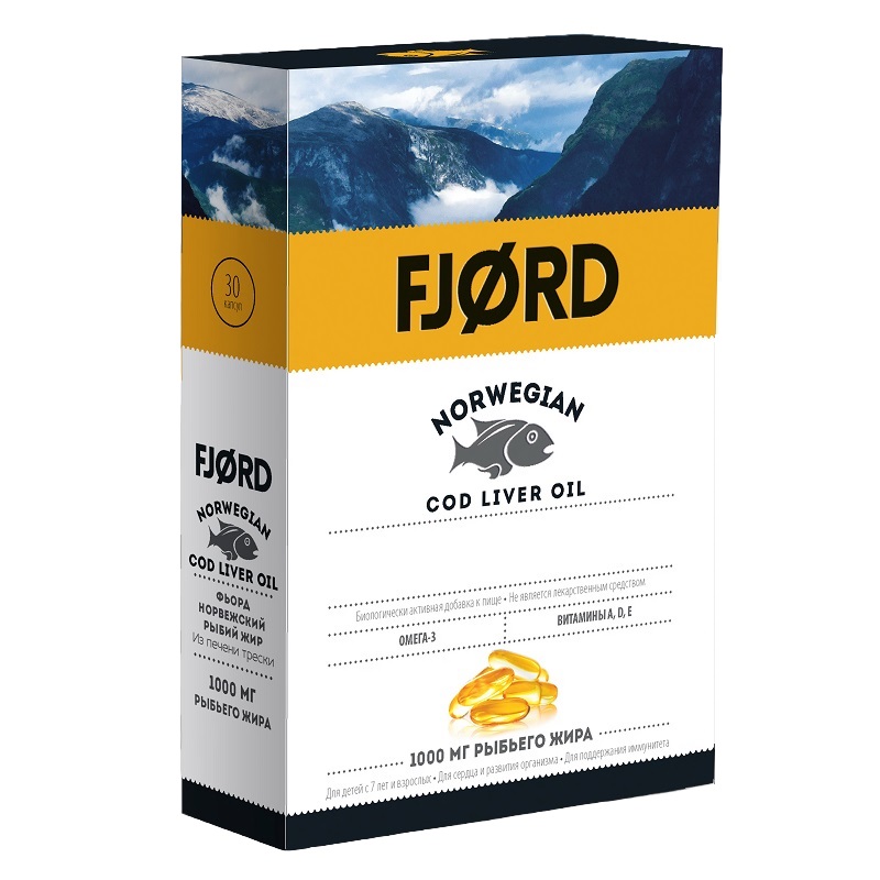 Фьорд (БАД) (Рыбий жир норвежский из печени трески  капс. 1,45 г №30)