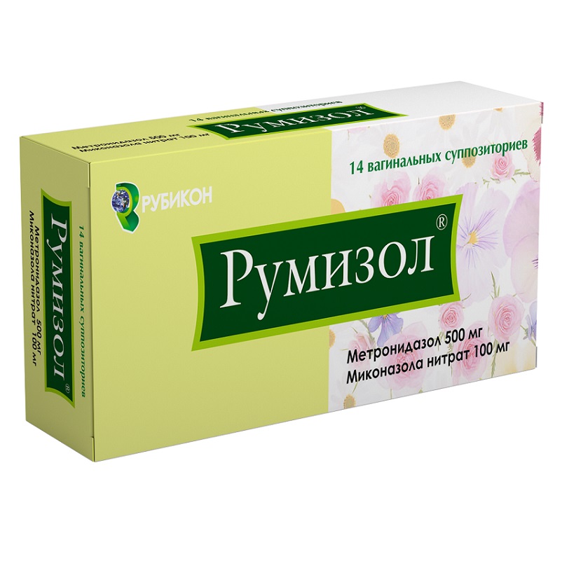 РУМИЗОЛ (супп.ваг. 500 мг/100 мг  №7х2)