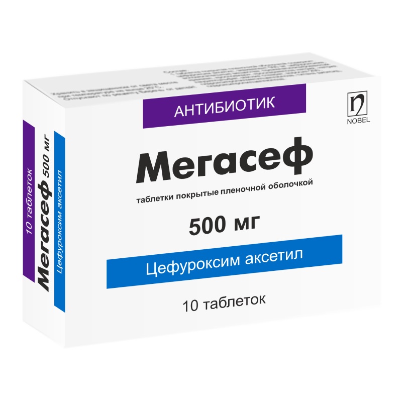 МЕГАСЕФ (таб. п/п об. 500 мг  №10х1)