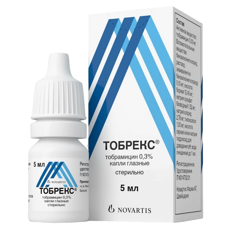 ТОБРЕКС (капли глазные 3 мг/мл фл.-кап. 5 мл №1)