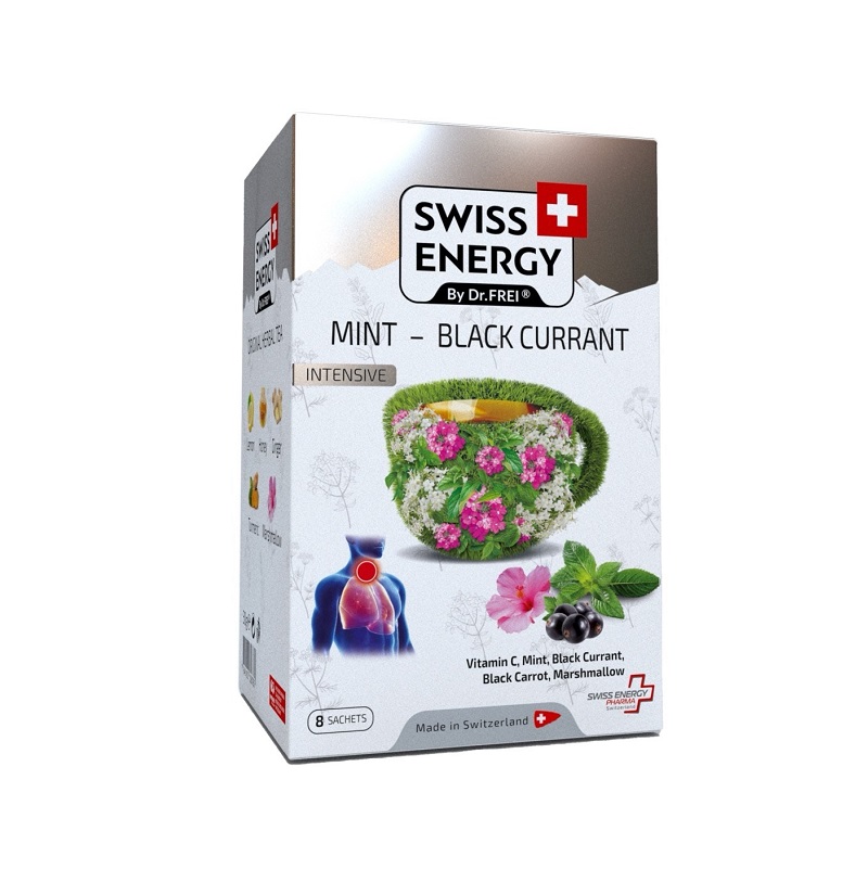 SWISS ENERGY (БАД) (Фиточай растворимый Мята – Черная смородина  в саше 7,5 г №8)
