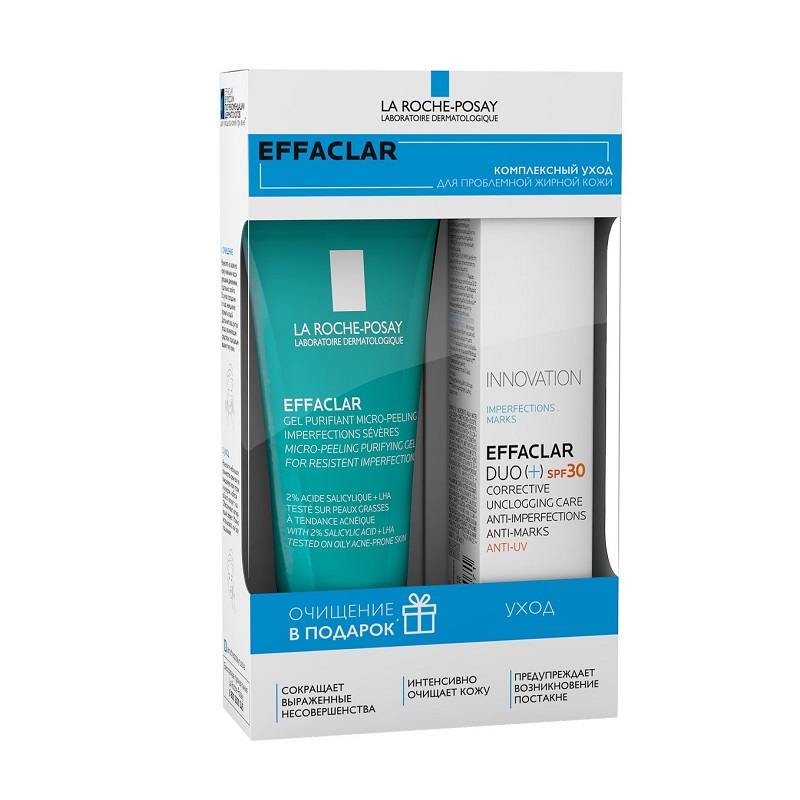 La Roche-Posay Набор Effaclar (Крем-гель DUO (+) SPF30/PPD10 40мл + Гель очищ. микроотшел.д/лица 50мл в подарок)