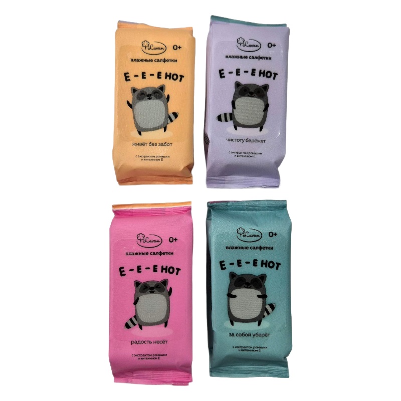 Lavan Салфетки влажные детские с экстрактом ромашки и витамином Е Енот №8 