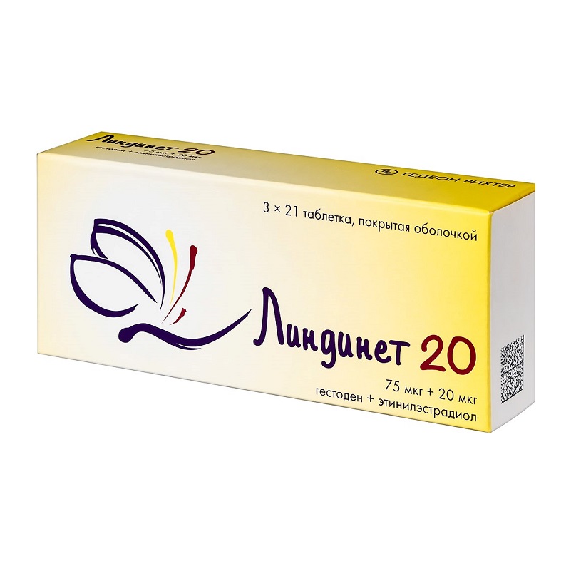 ЛИНДИНЕТ® 20  (табл. п.о. 75 мкг + 20 мкг  №21х3)