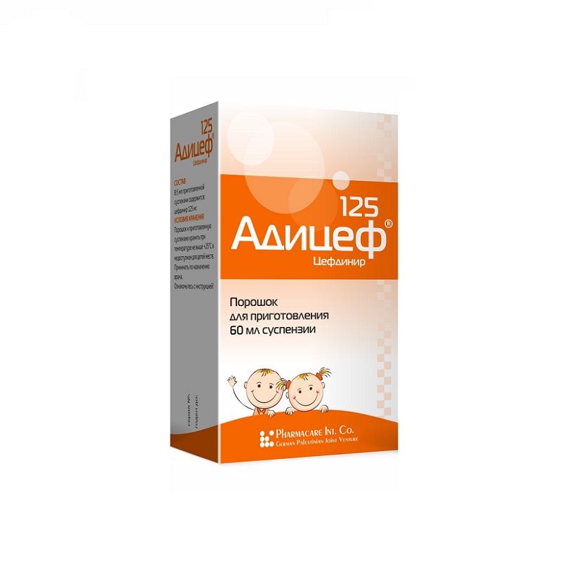 АДИЦЕФ (пор. д/приг. 60мл суспензии д/приема внутрь 125 мг/5мл фл. №1)