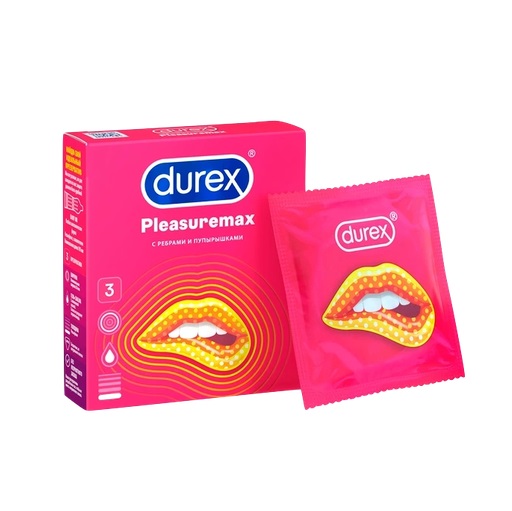 Durex Презервативы Pleasuremax с рельефными полосками и точечной структурой 3 шт