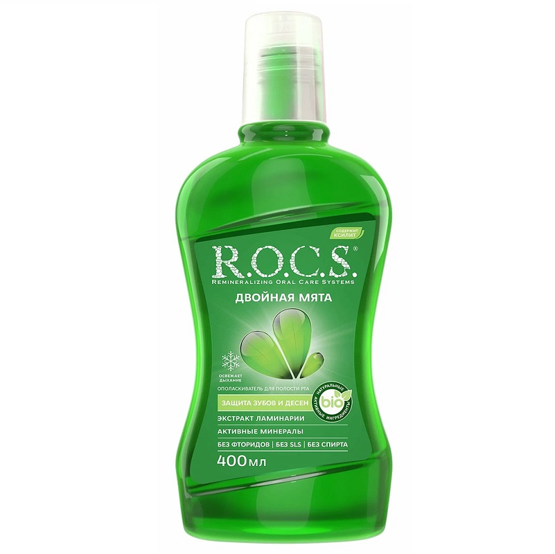 Rocs Ополаскиватель Двойная мята 400мл