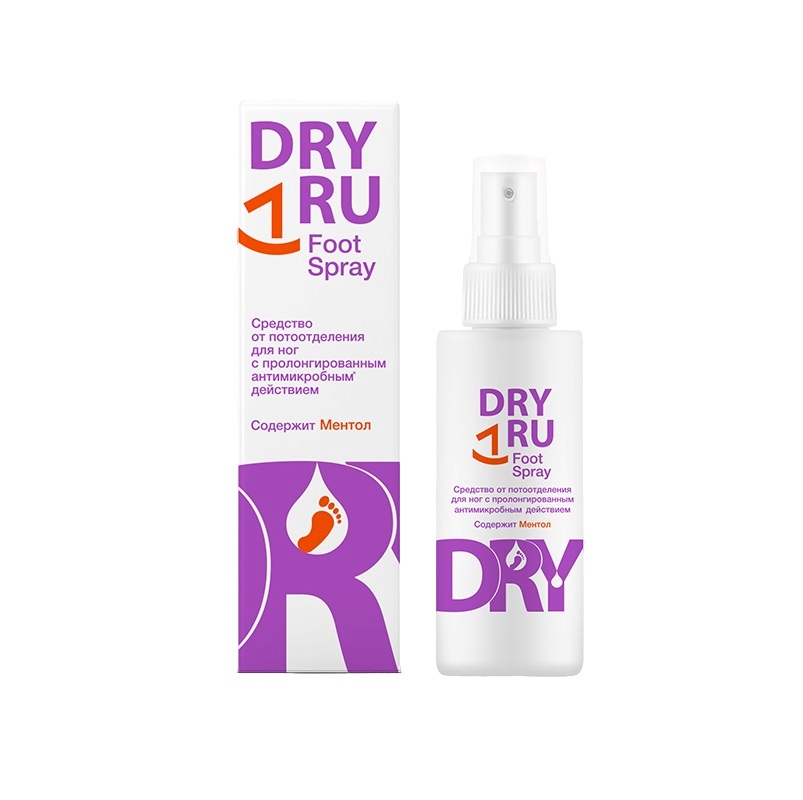 Средство DRYRU Foot Spray (ДРАЙРУ Фут Спрей) от потоотделения для ног с пролонгированным действием 100 мл