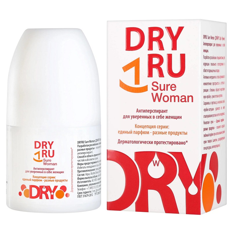 Средство DRYRU Sure Woman (ДРАЙРУ Шуэ Вумен) антиперспирант для уверенных в себе женщин 50 мл