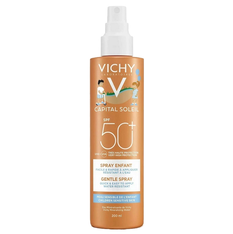 Vichy Capital Soleil Спрей солнцезащ. д/детей легкий водостойкий SPF50+ с повышенной защитой 200 мл