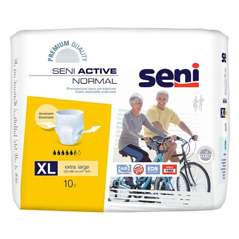 Seni ACTIVE NORMAL extra large Трусики впитывающие д/взрослых, страдающих недержанием №10