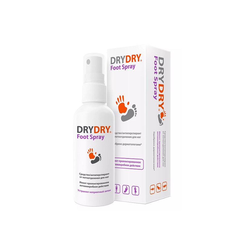 Dry Dry Foot Spray Средствопо уходу за кожей ног - антиперспирант от потоотделения 100 мл