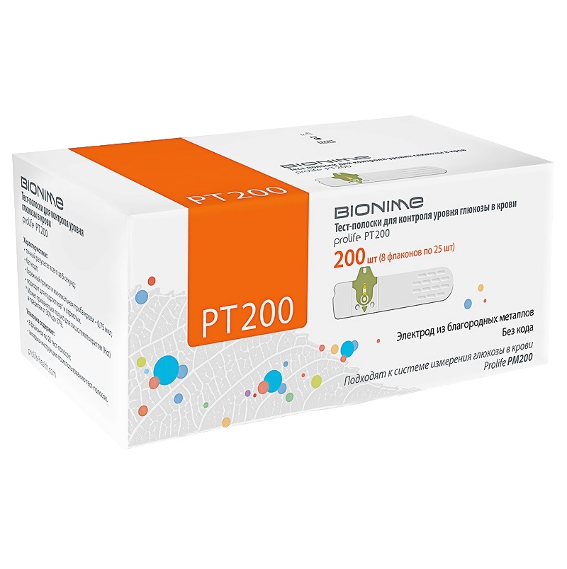 Prolife  (Тест-полоски PT 200 к системам контроля уровня глюкозы в крови PM 200  №200)