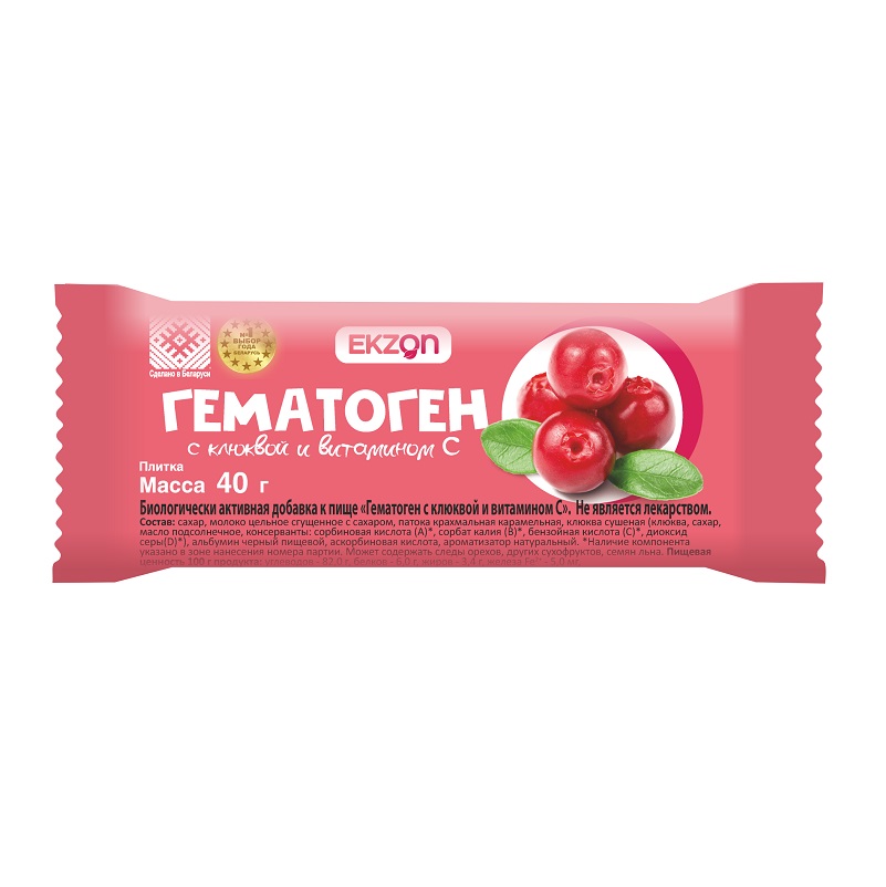 Гематоген (БАД) (с клюквой и витамином С 40 г  )