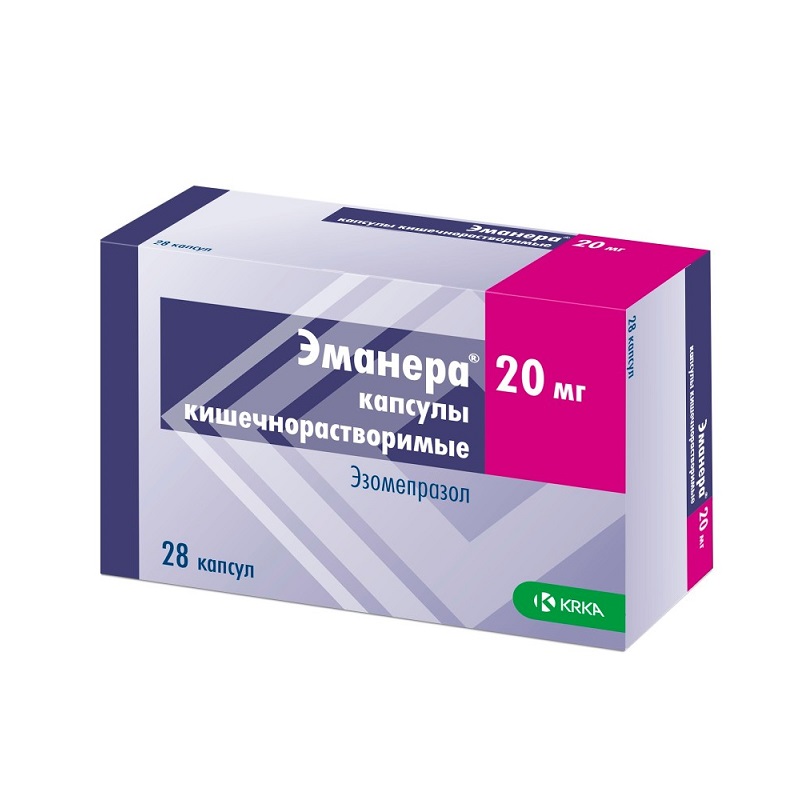 ЭМАНЕРА (капс. кишечнорастворимые 20 мг  №7х4)