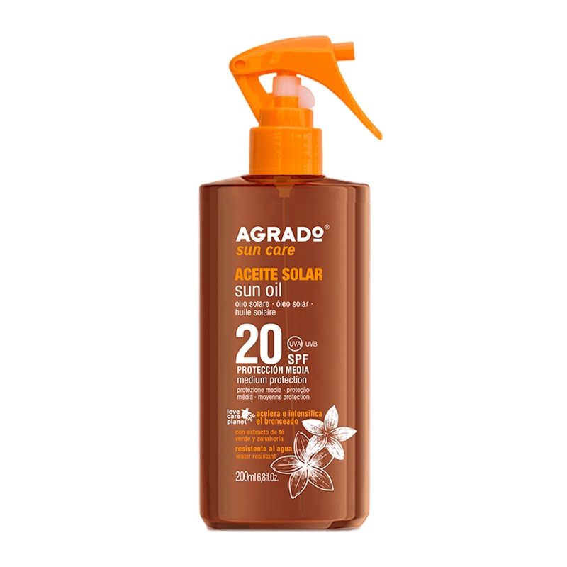 AGRADO Масло солнцезащитное для загара SPF20 200 мл 