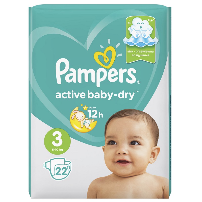 Pampers Подгузники Active Baby-dry Midi 22 шт