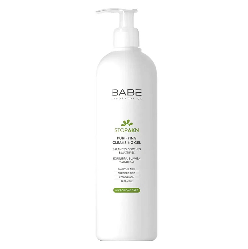 LABORATORIOS BABE STOP AKN Гель очищающий для жирной и проблемной кожи лица 400 мл