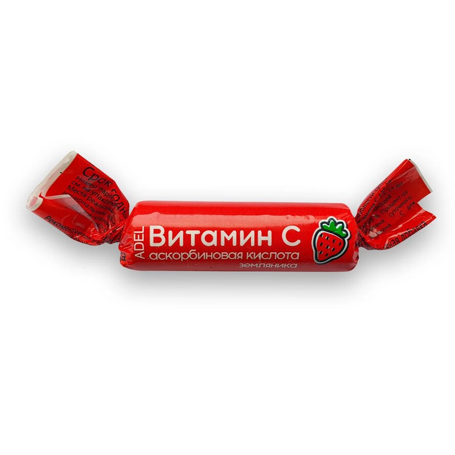 Витамин С (БАД) (с сахаром Аделька со вкусом земляники  табл. 2,5 г №10)