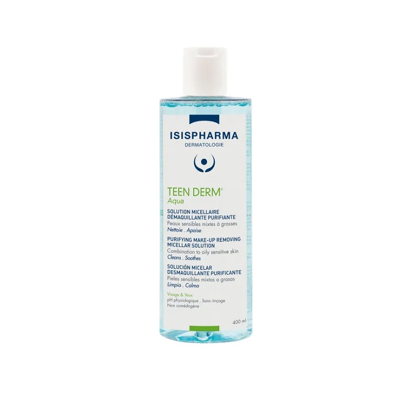 ISISPHARMA TEEN DERM Aqua вода мицелл. д/снятия макияжа д/комб. и жирн. кожи 400 мл