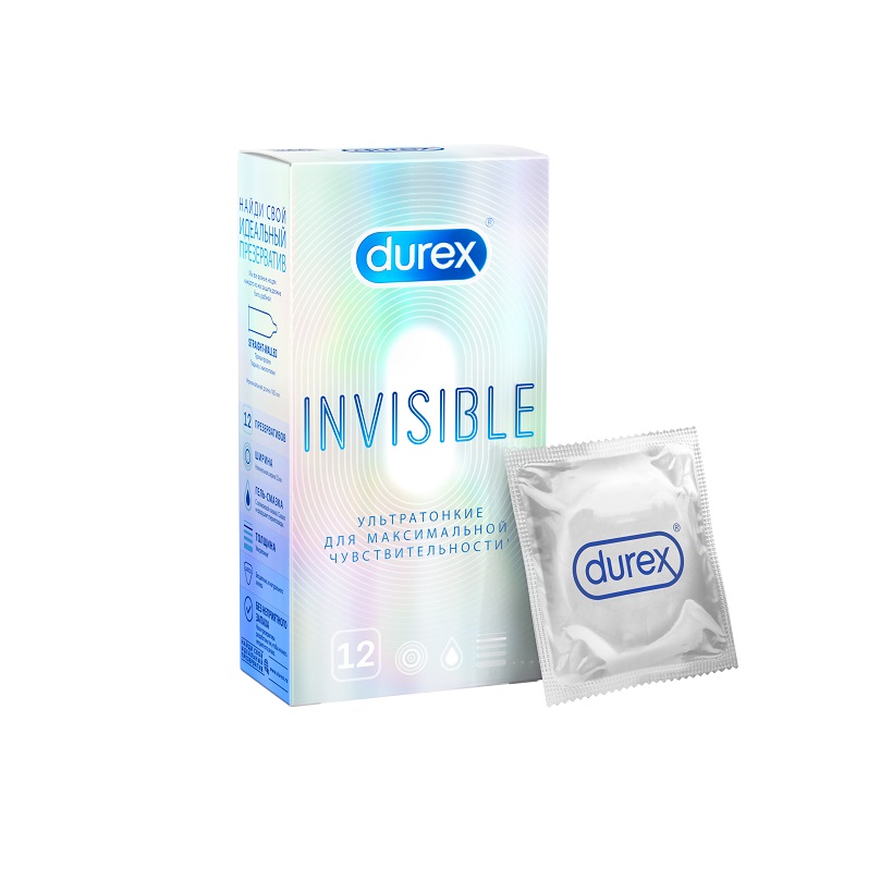 Durex Презервативы Invisible ультратонкие для максимальной чувствительности 12 шт