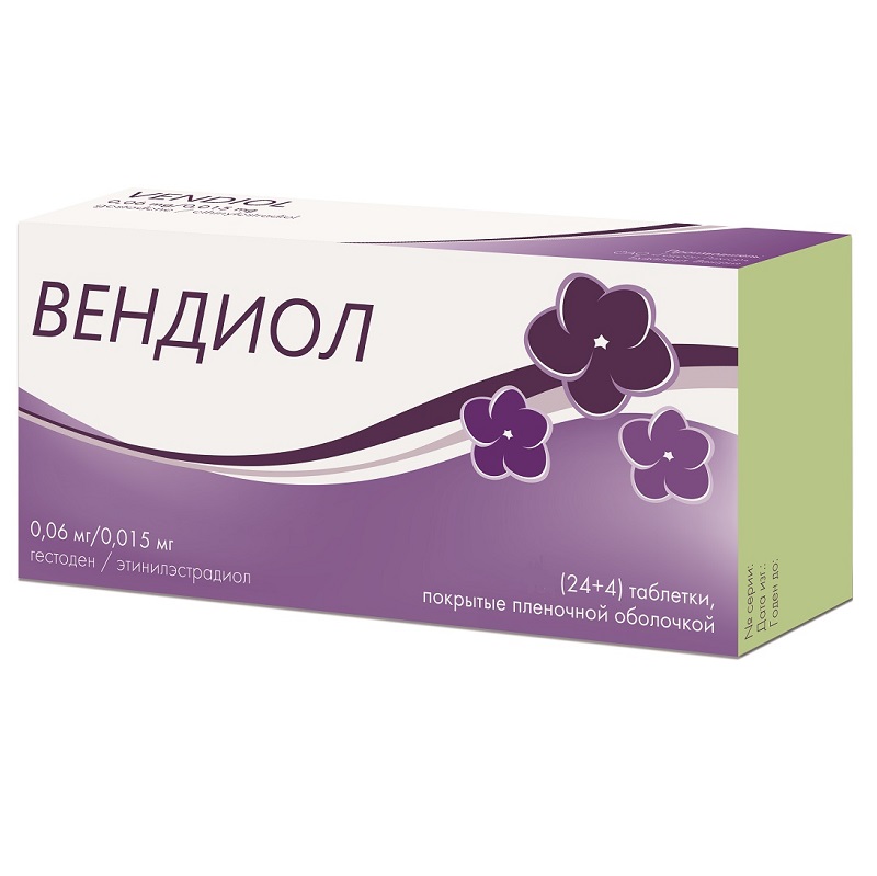 ВЕНДИОЛ (таб. п/п об. 0,06мг+0,015мг   №28(24+4 табл.плацебо)х1)