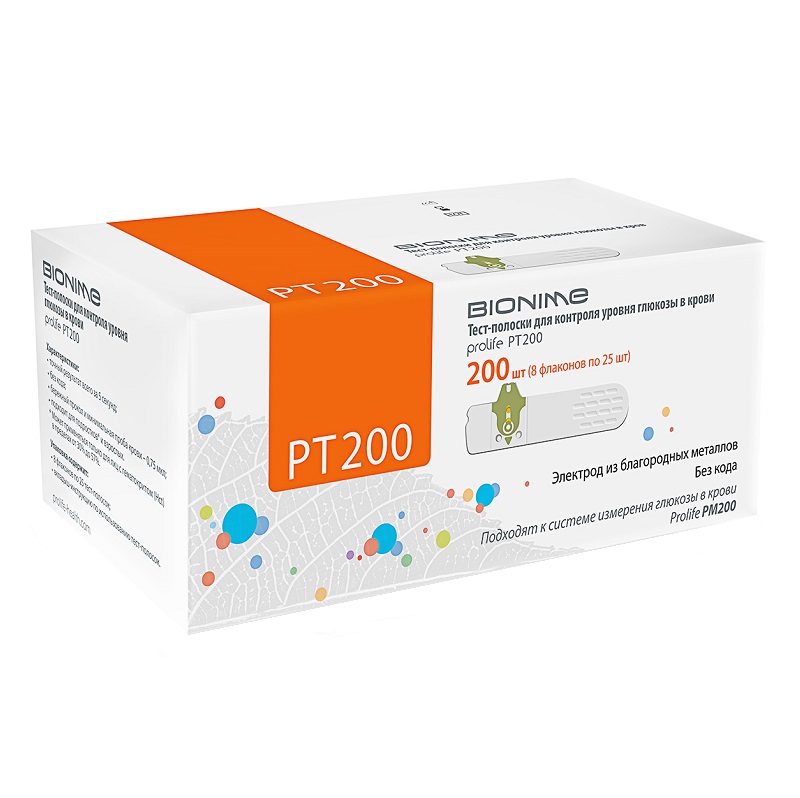 Prolife  (Тест-полоски PT 200 к системам контроля уровня глюкозы в крови PM 200  №200)